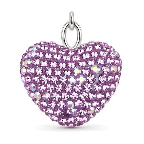 Pearl Style Pet Necklace, Purple Rhinestone Heart & Strawberry Charm Jewelry for Cats & Dogs, Boutique Beaded Collar Accessory