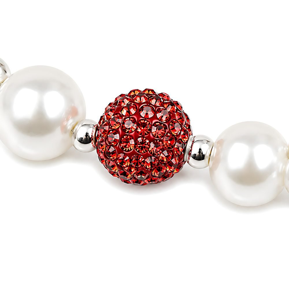 Strawberry Bow Pet Necklace, Red Rhinestone Style Charm Collar Jewelry, Pearl Style Bead Cat Dog Necklace, Fruit Charm Pet Accessory