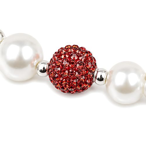 Strawberry Bow Pet Necklace, Red Rhinestone Style Charm Collar Jewelry, Pearl Style Bead Cat Dog Necklace, Fruit Charm Pet Accessory