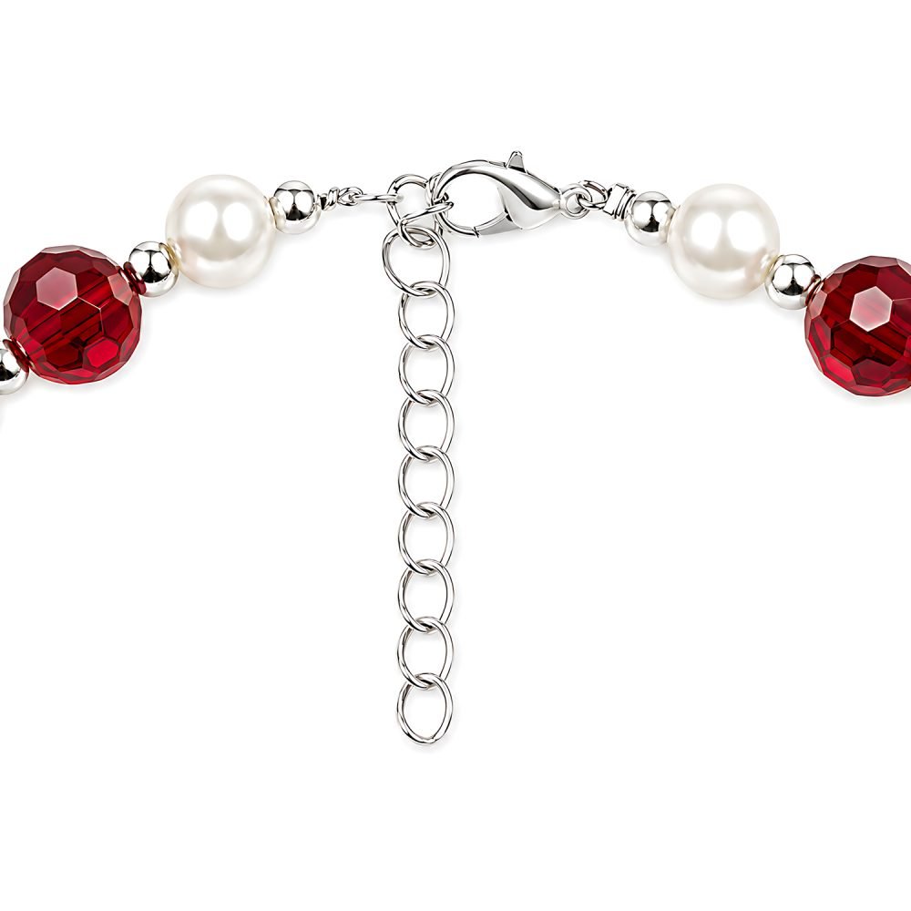 Strawberry Bow Pet Necklace, Red Rhinestone Style Charm Collar Jewelry, Pearl Style Bead Cat Dog Necklace, Fruit Charm Pet Accessory