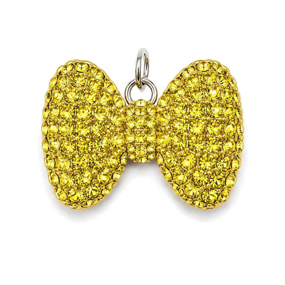 Yellow Bow Pearl Style Necklace for Dogs Cats, Crystal Style Charm Pet Jewelry, White Pearl Beaded Fashion Collar Accessory