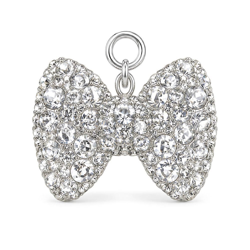 Pearl Style Dog Necklace with Rhinestone Bow Charm, Silver Tone Pet Jewelry, Sparkly Cat Collar Necklace, Small Dog Accessory Gift