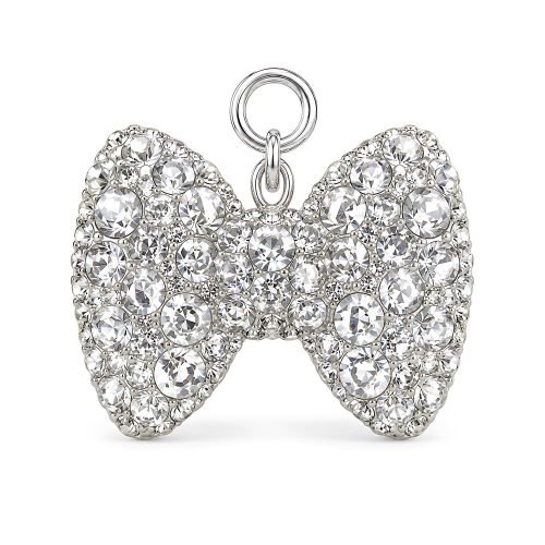 Pearl Style Dog Necklace with Rhinestone Bow Charm, Silver Tone Pet Jewelry, Sparkly Cat Collar Necklace, Small Dog Accessory Gift