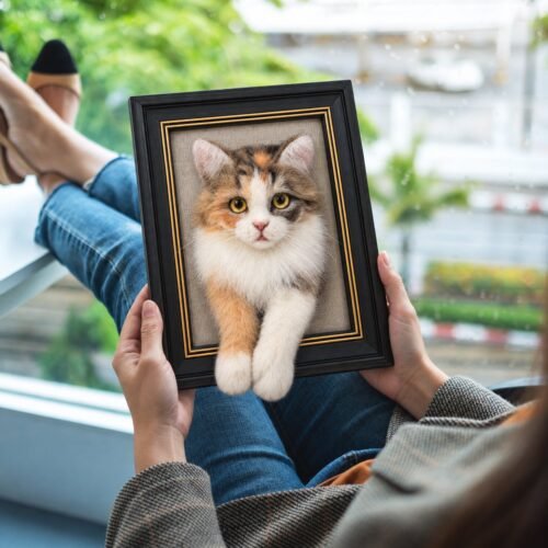 custom-pet-half-body-portrait-08 Custom Framed Pet Half Body Portrait, Needle Felted Wool Sculpture, Memorial Keepsake