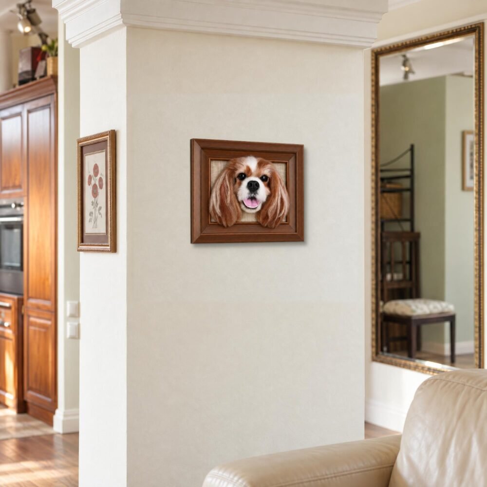Custom Framed Pet Face Portrait, Needle Felted Wool Sculpture, Memorial Keepsake