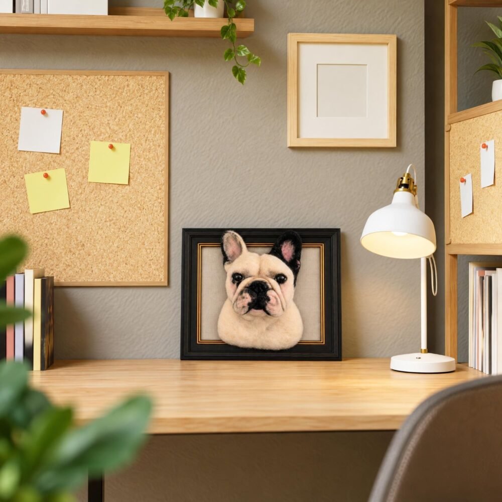 Custom Framed Pet Face Portrait, Needle Felted Wool Sculpture, Memorial Keepsake